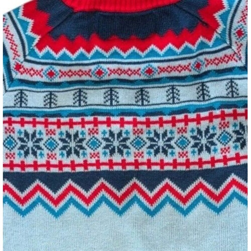 Dutch Bros Sweater Size M Blue Fair Isle Nordic Blue Red Unisex Limited Edition - Picture 4 of 7